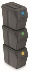 Prosperplast SORTIBOX 3 x 20 l hulladékgyűjtő 3 x 20 l szürke kő (ISWB20S3-405U) - epenta