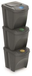 Prosperplast SORTIBOX 3 x 25 l szürke hulladékgyűjtő (IKWB25S3-405U) - epenta