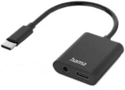 Hama 2in1 USB-C - 3.5 mm jack + USB-C adapter fekete (00201534)