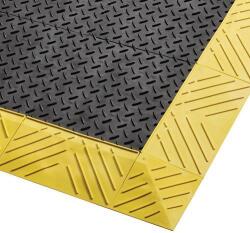 Notrax Fáradásgátló ipari szőnyeg Diamond Flex Lok Solid, fekete/sárga, 107 x 183 x 2, 5 cm