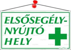 Információs tábla, 22, 5x12, 5 cm, Elsősegélynyújtó hely (LUIN021)