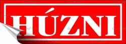  Információs matrica, 14x5 cm, "Húzni", piros (LUIN087) - iroda24