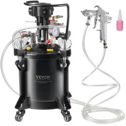 VEVOR Vas sub presiune VEVOR pentru vopsea spray, vas sub presiune complet automat de 10 litri cu functie de agitare, presiune reglabila de 70 psi, vas sub presiune, rezervor de vopsea cu pistol de pulveriz