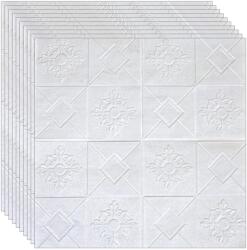 NEXTLY 30 x 3D NEXTLY öntapadós tapéta készlet, falra vagy mennyezetre, vízálló, állítható, erős ragasztó, könnyen felszerelhető, lefedettség 14, 7 nm, 70x70 cm, modern design, fehér, kód 15 (s30tpt15mare)