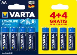 VARTA Longlife Power AA alkáli elem készlet, lr6 mignon 1.5v 2950 mah, 8 db (DPE0001239)