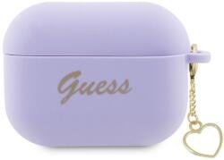 GUESS Eredeti Apple Airpods Pro 2 Guess Silicone Charm Heart Collection (Guap2lschu) lila (GUE2402)