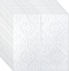 NEXTLY 30 x 3D NEXTLY öntapadós tapéta készlet, falra vagy mennyezetre, vízálló, állítható, erős ragasztó, könnyen felszerelhető, lefedettség 14, 7 nm, 70x70 cm, fehér, modern design, 9-es kód (s30tpt9mare)