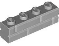 LEGO® 15533c86 - LEGO világosszürke kocka 1 x 4 méretű téglafal mintával (15533c86)