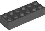 LEGO® 2456c85 - LEGO sötétszürke kocka 2 x 6 méretű (2456c85)