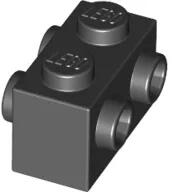 LEGO® 52107c11 - LEGO fekete kocka 1 x 2 méretű oldalain bütykökkel (52107c11)
