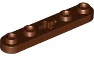 LEGO® 32124c88 - LEGO vörösesbarna technic lap 1 x 5 méretű, lekerekített véggel, 4 bütyökkel és középen tengely foglalattal (32124c88)