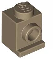 LEGO® 4070c69 - LEGO sötét krémszínű kocka 1 x 1 méretű oldalán fordítóval - headlight (4070c69)