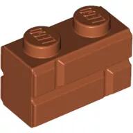 LEGO® 98283c68 - LEGO sötét narancssárga kocka 1 x 2 méretű téglafal mintával (98283c68)