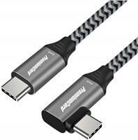PremiumCord Zahnutý Usb-c kábel (usb 3.2 Gen 2, 3A, 60W, 20Gbit/s), hliníko (ku31cu1)