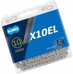 KMC Kerékpár lánc 10db Kmc X10EL Sil Ezüst 114 cellás doboz Gombos BX10ELN114 (BX10ELN16)