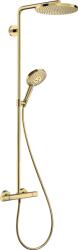 Hansgrohe Raindance S Showerpipe Ecosmart+ 240 PowderRain termosztátos zuhanyrendszer, polírozott arany 28825990 (28825990)