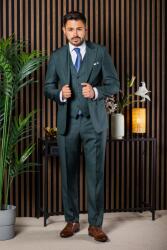 Elite Fashion Sötétzöld háromrészes slim Öltöny - 48 ( s-m ) - elitedivat - 129 990 Ft