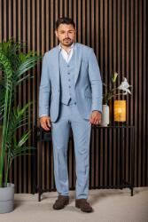 Elite Fashion Szürkéskék háromrészes slim Öltöny - 52 ( m-l )