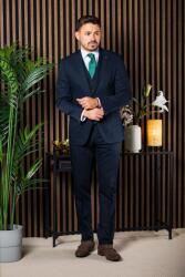 Elite Fashion Kobaldkék háromrészes slim Öltöny - 50 ( m )