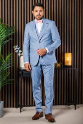 Elite Fashion Világoskék háromrészes slim Öltöny - 54 ( l )