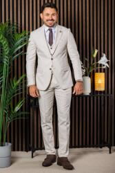 Elite Fashion Világoskrém háromrészes slim Öltöny - 48 ( s-m )
