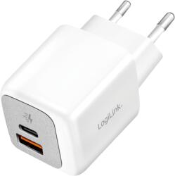 LogiLink Kettős USB töltőkészlet (20 db), 1x USB-C (PD), 1x USB-A, 20 W, fehér