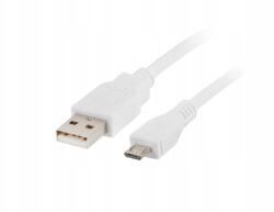 Lanberg kábel Usb 2.0 AM/mikro, 1 m, fehér CA-USBM-10CC-0010-W (CA-USBM-10CC-0010-W)