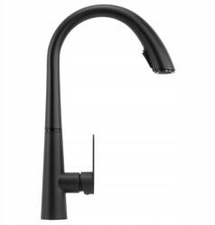 Rea Konyhai Csaptelep Fekete Rea Ross Black Kihúzható Kifolyócső Magas 43 cm (REA-B5313)