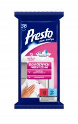 Presto Nedves törlőkendők különböző felületekhez, 36 db (5900095027447)