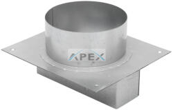 Somogyi Elektronic KPEHKIV hátsó kivezető idom konyhai páraelszívóhoz, STORM és HURRICANE típusokhoz, horganyzott, Ø117 mm, 160 x 52 mm szögletes rész, 188 x 160 mm tartólemez - webmuszaki