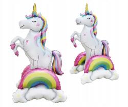 GoDan Nagy Fólia lufi fehér Unikornis álló szivárvány felhő Születésnap unicorn
