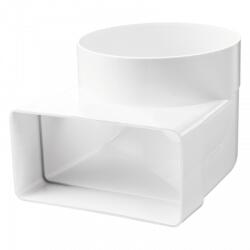 Vents Műanyag átalakító idom könyök hosszú csonkú csőcsatlakozóval 60x204mm, átm: 125mm 60x204/125 (822 P) (822 P)
