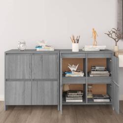 vidaXL 2 db szürke-sonoma színű forgácslap tálalószekrény 70x41x75 cm (3098095)
