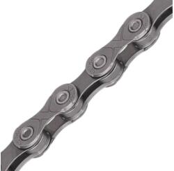 KMC XGlide kerékpár lánc, 9-11s, 126 szem, Shimano Cues kompatibilis, patentszemmel, szürke