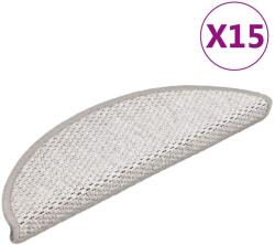 vidaXL 15 db szizál hatású platina öntapadó lépcsőszőnyeg 56x17x3 cm (326858)