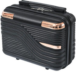 Leziter TraveLux Urban kisméretű kézi bőrönd keményfedeles 28x36x16 cm fekete (833-BL14) - geminiduo