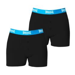 Lonsdale Мъжки боксерки Lonsdale 2 Pack Boxer Shorts Mens - Black/Brt Blue