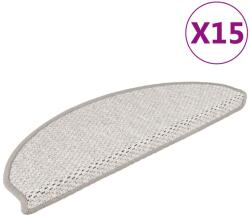 vidaXL 15 db szizál hatású platina öntapadó lépcsőszőnyeg 65x21x4 cm (326870)