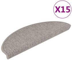vidaXL 15 db szizál hatású ezüstszínű öntapadó lépcsőszőnyeg 65x21x4cm (326871)