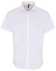 Premier Férfi Poplin Stretch rövid ujjú ing XL fehér