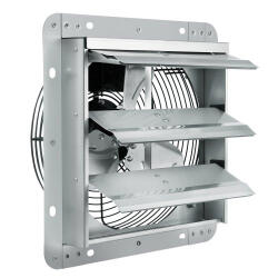 VEVOR Fémházas ipari falra szerelhető elszívó ventilátor - 262 mm átmérő, 1250 m³/h légszállítás, 27 W, automatikus zárólamellák, halk működés