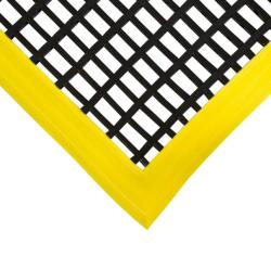 AVRubber Ipari rácsos gumiszőnyeg nagy teherbírású csúszásmentes munkaállomás 60x120 cm fekete sárga szegéllyel