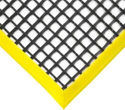 AVRubber Ipari rácsos gumiszőnyeg csúszásmentes munkaállomás 120x180 cm fekete sárga szegéllyel