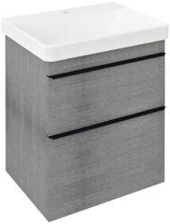 SAPHO SITIA mosdótartó szekrény, 2 fiókkal, 56, 4x70x44cm, ezüst tölgy (SI060-1111) (SI060-1111)