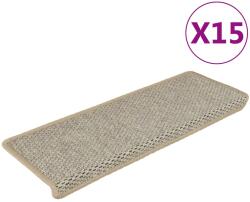 vidaXL 15 db szizál hatású zöld öntapadó lépcsőszőnyeg 65x21x4 cm (326887)