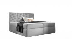 Miló Bútor St6 boxspring ágy, világosszürke (140 cm) - smartbutor
