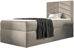 Miló Bútor St7 boxspring ágy, világosbézs, jobbos (70 cm) - smartbutor