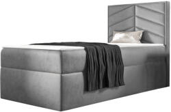 Miló Bútor St7 boxspring ágy, világosszürke, jobbos (100 cm) - smartbutor