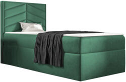 Miló Bútor St7 boxspring ágy, zöld, balos (90 cm) - smartbutor