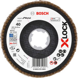 Bosch Metal X551 X-Lock legyezőtárcsa 125mm, 22, 23 G40 sarokcsiszolókhoz (2608619803)